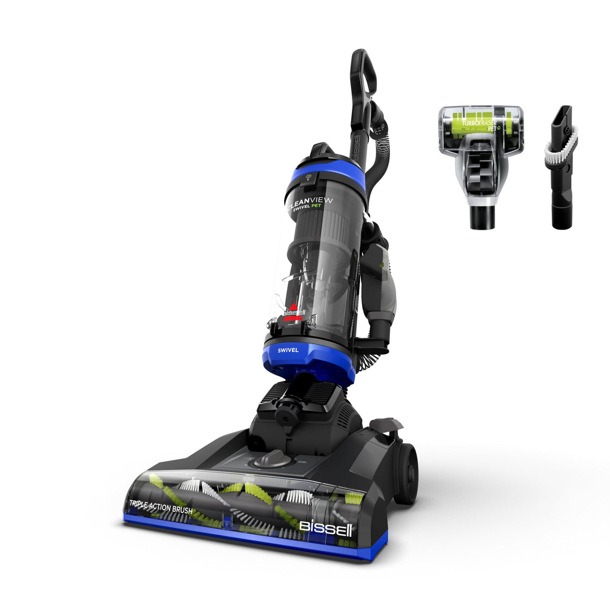 Bissell CleanView Swivel Pet Upright Vacuum, Swivel Steering for Maneuverability, Triple Action Brush Roll for Pet Hair, Large Capacity Dirt Tank & Scatter-Free Tech, 2252