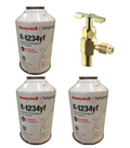 Honeywell R-1234yf, Three 8 ounce Cans & Weitron Can Tap (Brand may vary between Honeywell or National Refrigerants)