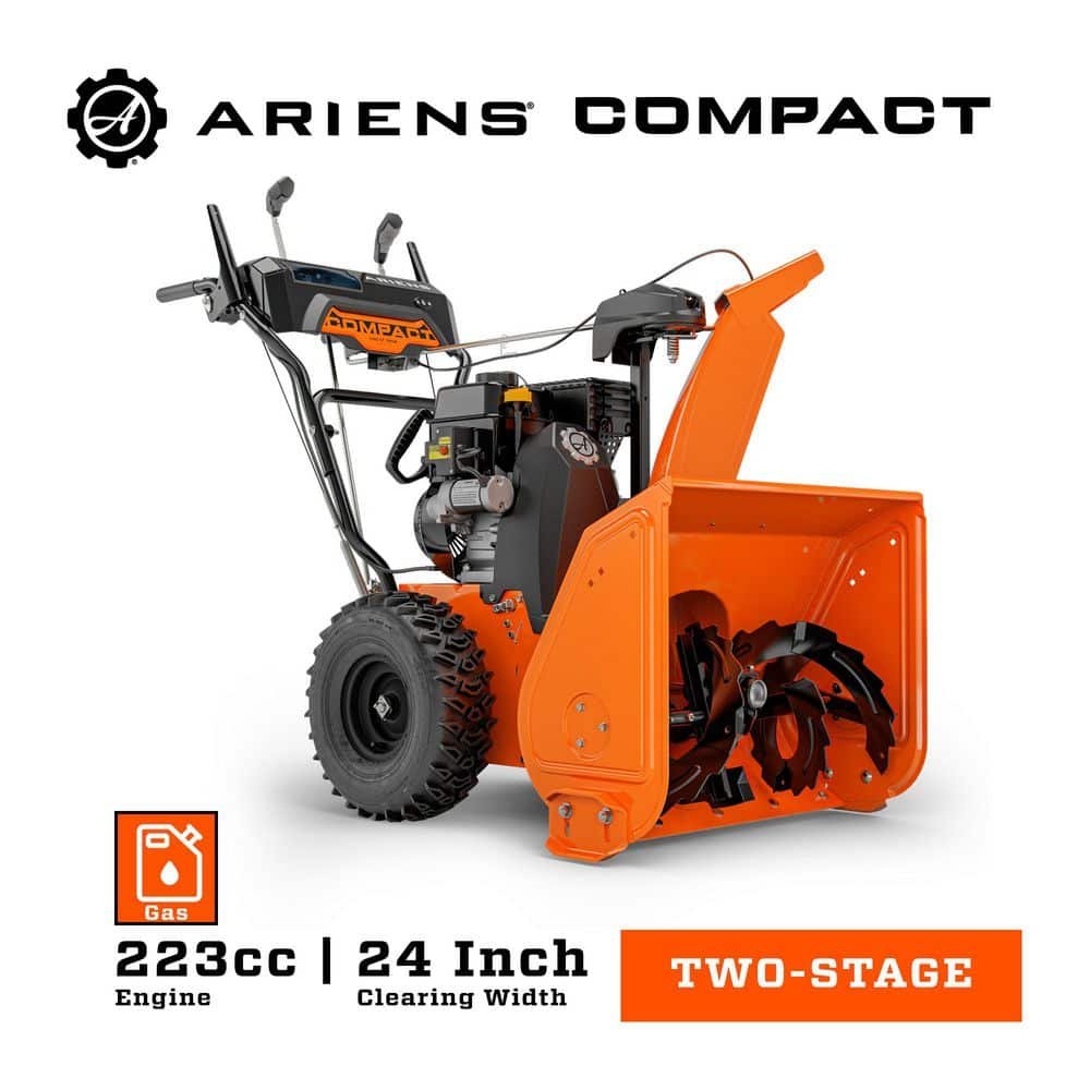 Ariens Compact 24 in. 223cc Electric Start 2-Stage Self-Propelled Gas Snow Blower with Auto-Turn Steering and Headlights 920029