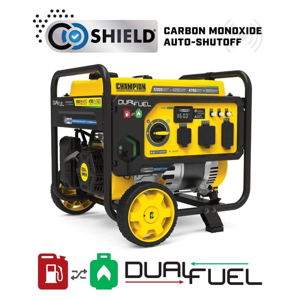Champion Power Equipment 5300/4250-Watt Recoil Start Dual Fuel Portable Generator for RV and Home 201279