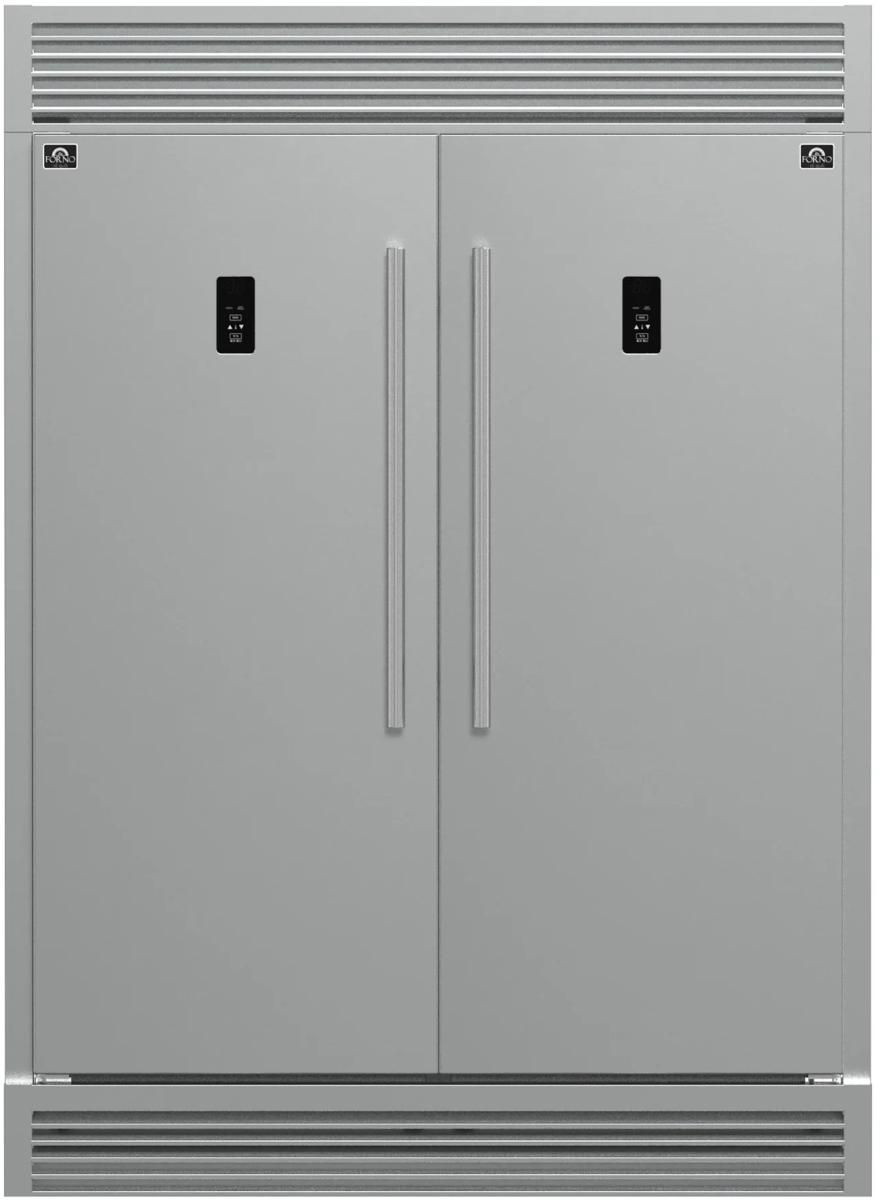 FORNO® Fortezza 60" 28 Cu. Ft. White Convertible Built-In Side-by-Side Refrigerator/Freezer