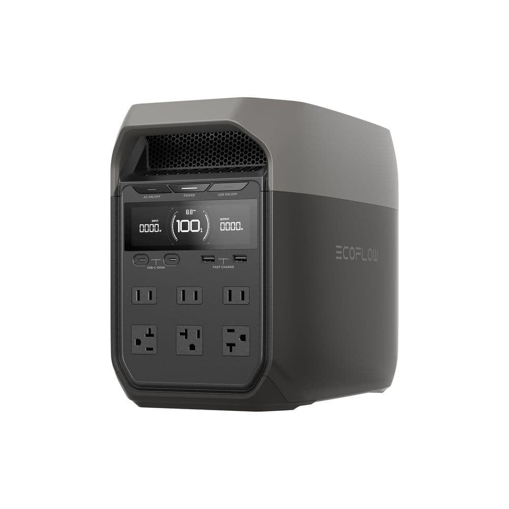 EcoFlow 1800-Watt DELTA 3 Portable LFP Power Station, 1024Wh Battery Generator, Push-Button Start, Home Backup, RVs, Camping EFDELTA3-US-NCBox