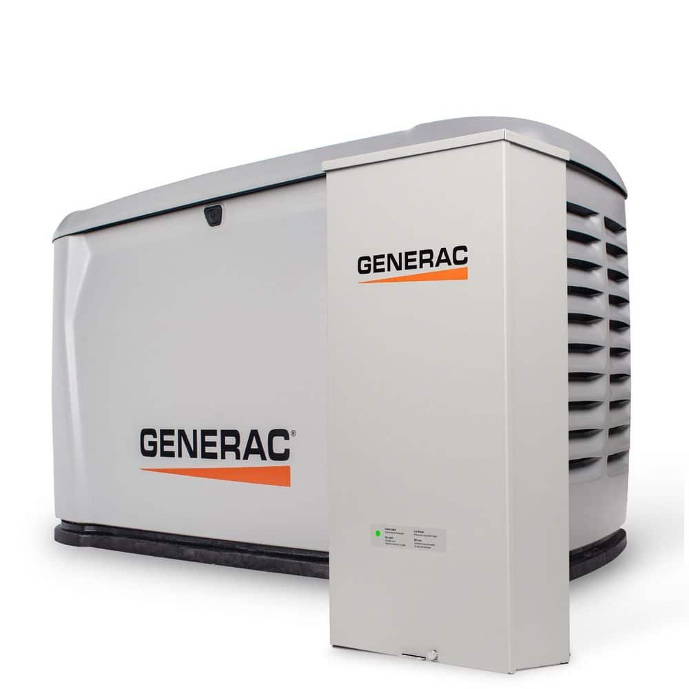 Generac 26kW Air-Cooled Auto Start Natural Gas or Propane Whole House Generator and 200 Amp Transfer Switch w/ Smart Monitoring 7328