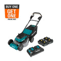 Makita 21 in. 18V X2 (36V) LXT Lithium-Ion Cordless Walk Behind Self Propelled Lawn Mower Kit with 4 Batteries (5.0 Ah) XML08PT1
