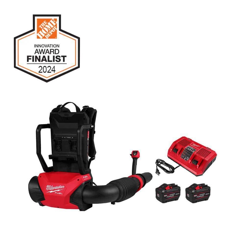 Milwaukee M18 FUEL 155 MPH 650 CFM 18V Brushless Cordless Battery Backpack Blower w/ 12.0 Ah FORGE Batteries, Charger 3009-22HD