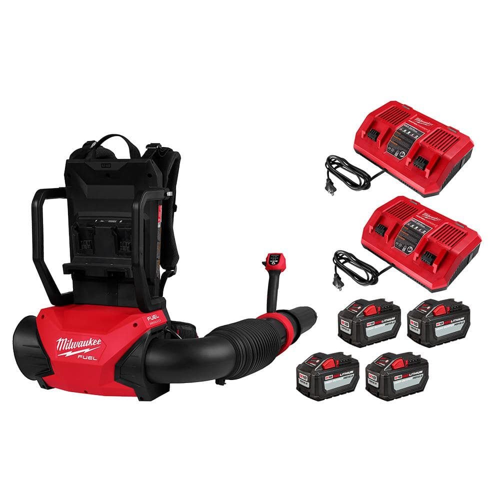 Milwaukee M18 FUEL 155 MPH 650 CFM 18V Brushless Cordless Dual Battery Backpack Blower Kit w/ 12.0 Ah Batteries, Chargers 3009-24HD