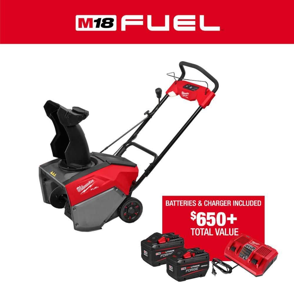 Milwaukee M18 FUEL 18V 21 in. Cordless Dual Battery Auger Propelled Single Stage Snow Blower w/ 12.0 Ah Batteries, Charger 3036-22HD