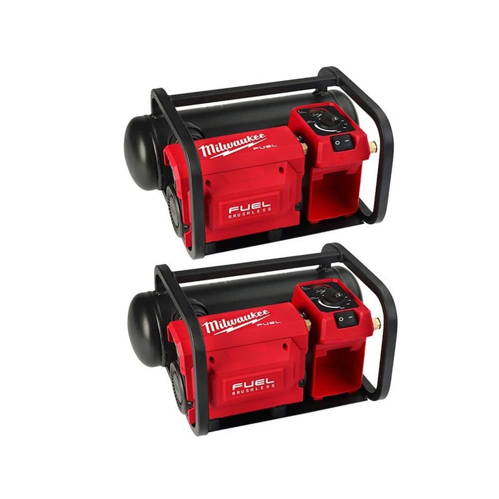 Milwaukee M18 FUEL 18-Volt Lithium-Ion Brushless Cordless 2 Gal. Electric Compact Quiet Compressor (2-Tool) 2840-20-2840-20