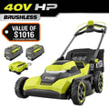 RYOBI 40V HP Brushless 21 in. Cordless Battery Walk Behind Self-Propelled Lawn Mower with 6.0 Ah Batteries and Charger RY40HPLM01K2